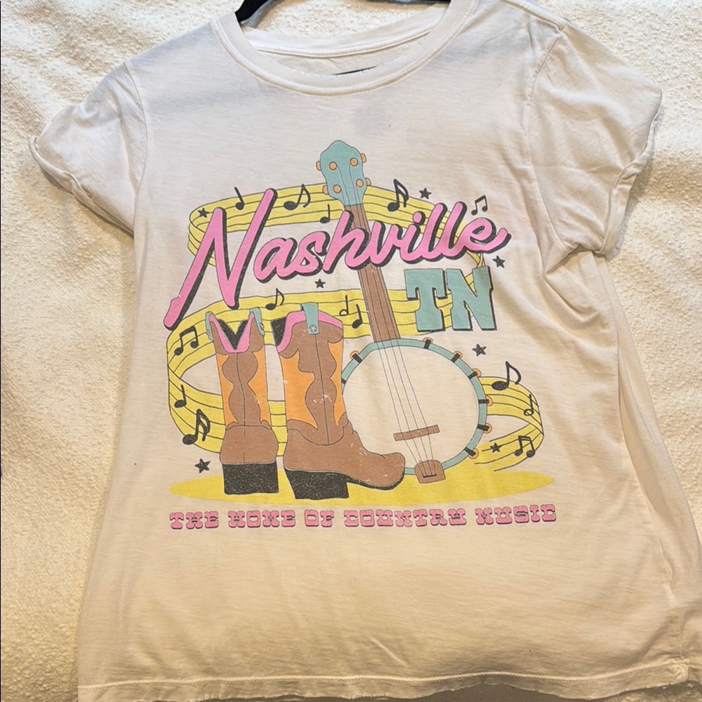 Recycled Karma White Nashville Graphic Short Sleeve Tee